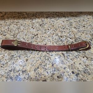 Colonel Littleton Brown USA Bridle Leather Solid Brass Belt Adjustable Gold